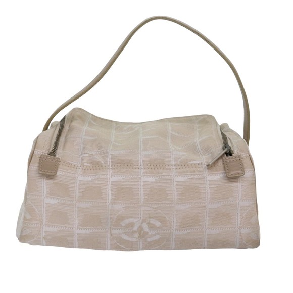 CHANEL New Travel Line Vanity Pouch Nylon Beige CC Auth ac3094 - Picture 2 of 16